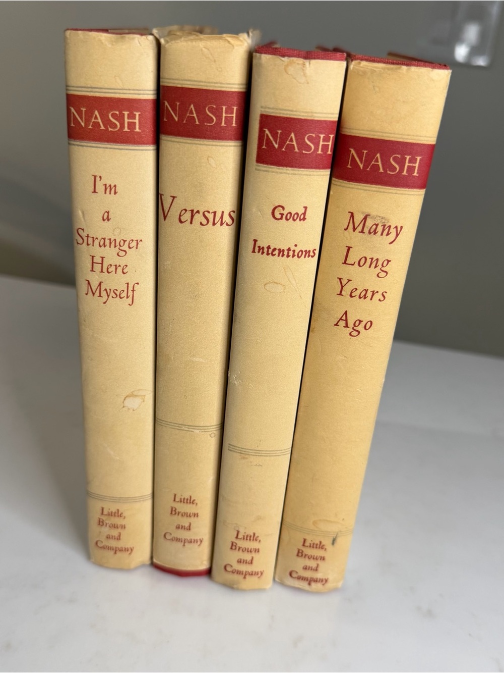 Ogden Nash Set of 4 Hardcover Books in Cream and Red